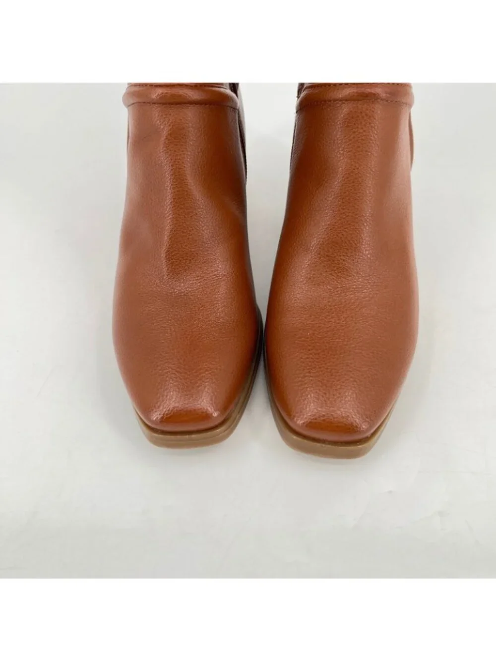 Baretraps Thalia Knee High Boots Brown Size 6M Faux Leather Zipper Block Heel